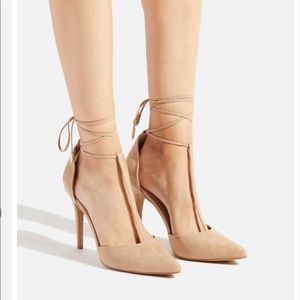 Nude T Strap Pumps